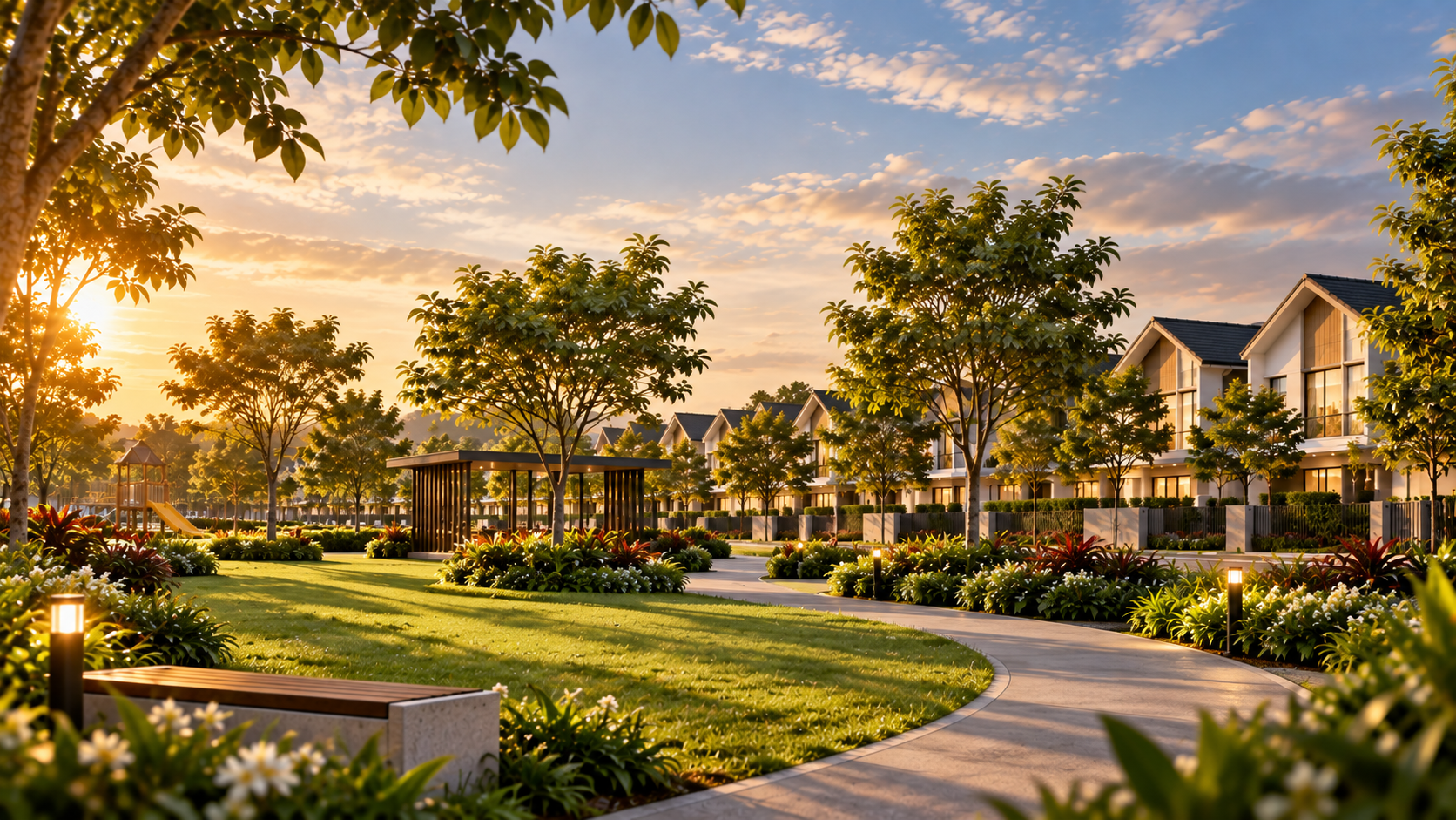 Green surroundings and relaxed family living