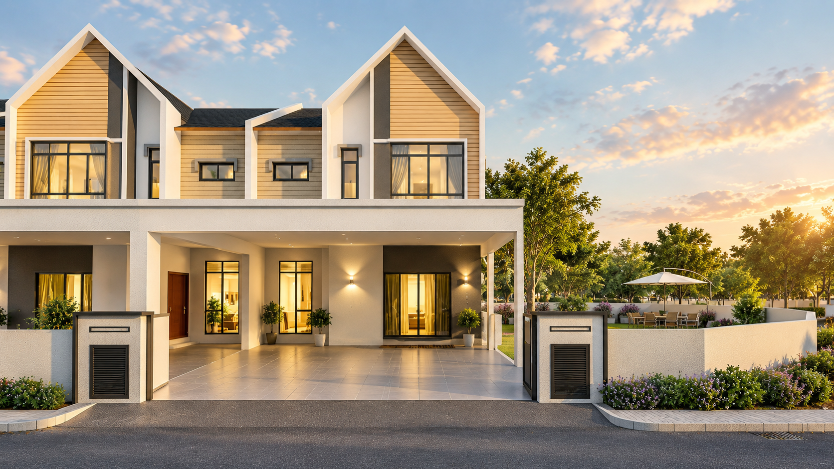 Anggun double-storey semi-detached exterior